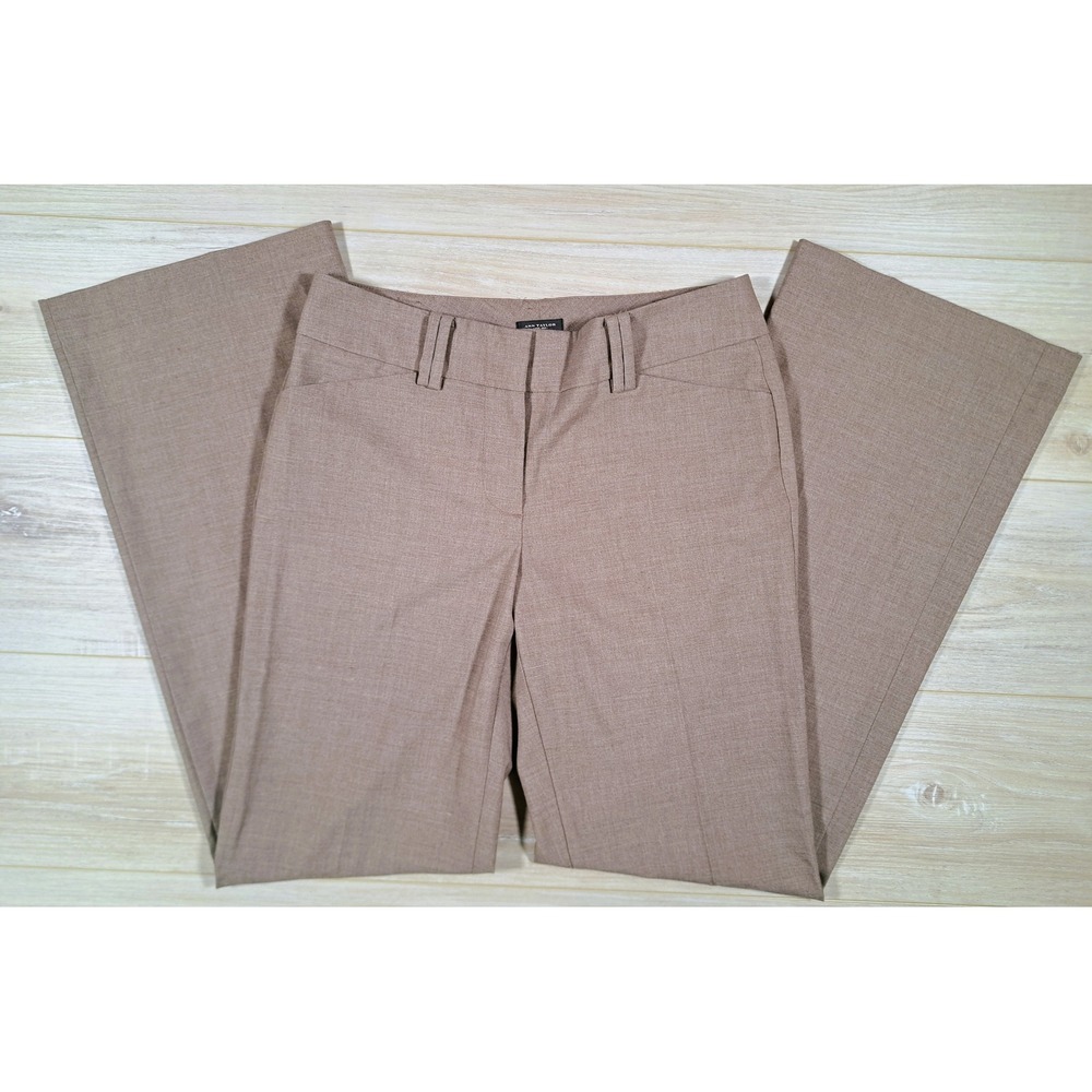 Ann Taylor Signature Taupe Brown Wide Leg Dress Pants Trousers Size 2 271553